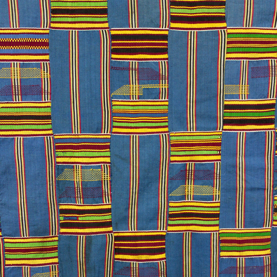 Ghanaian kente/ handwoven kente/ blue African fabrics
