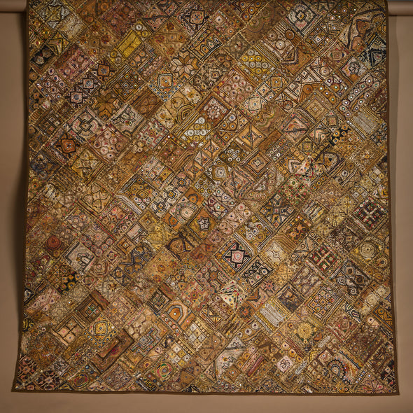 Vintage Indian Metallic Bedcover