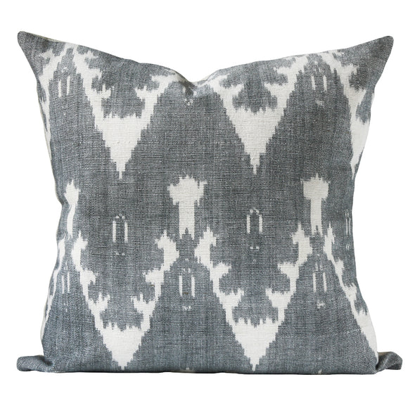 Ira ikat pattern pillow in Grey
